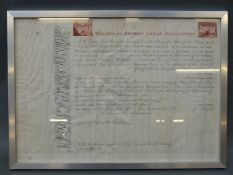 A George III Thames and Severn canal navigation loan/bond certificate,