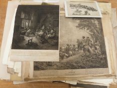 A large collection of mainly 19th / early 20thC engravings and other pictures including landscapes,