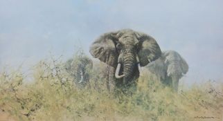 David Shepherd (1931 - 2017) signed print 'Three Happy Jumbos', signed in pencil to margin,