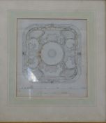 A framed design for Belgrave Square, London, with details verso, dated June 1959,