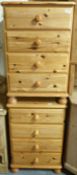 A pair of pine chest of drawers (H85 x W55 x D44cm)