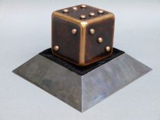Chris Cambridge (Modern British) signed bronze sculpture 'Irritating Dice', edition 1 of 1,