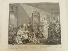 A set of eight Hogarth etchings The Rake's Progress,