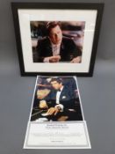 John Travolta and Pierce Brosnan signed photographs,