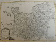 Carte du Gouverment de Normandie avec du Maine et Perche by Borne, dated 1771, 32 x 43cm.