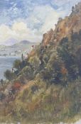 An unframed oil on board of 'Gibraltar Side of the Rock' coastal scene approximately 30 x 18cm