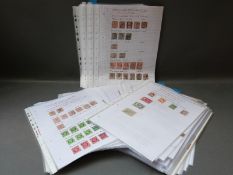 A collection of GB stamps on loose album papers Victoria - Queen Elizabeth II, extensive range,