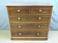 A Victorian mahogany chest of two over three graduated drawers (H110 x W122 x D52cm)