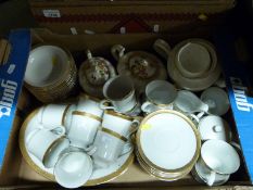 A collection of ceramics to include a Continental porcelain tea and dinner service with raised