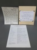 A typed list of wedding gifts presented to their Royal Highnesses Prince Charles and Princess Diana