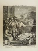 Four Hogarth etchings Cruelty comprising First Stage, Second Stage, Perfection and Reward,