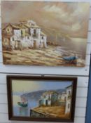 Two modern continental acrylic landscapes,