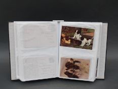 Approximately 110 early 20thC postcards in an album, all dog related.
