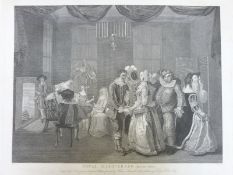Three historical Royal interest Hogarth engravings comprising King Henry the Eighth and Anne Bullen,