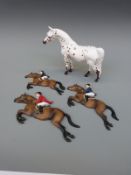 Wade North Light set of wall mounted flying horesmen, together with Wade Arab leopard Appaloosa,