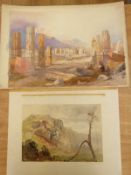 J B Pyne watercolour Pompeii, signed lower right,