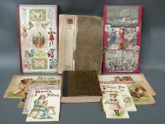 Victorian fold out scrapbook montages, Edwardian children's books by Ernest Wister,