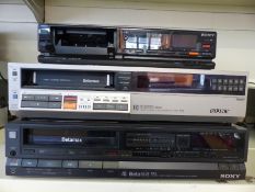 Two Sony Betamax stereo video cassette recorders SL-HF1000UB and SL-C9ES