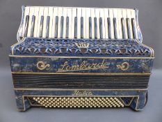 Lambardi c1930s Italian 120 bass piano accordion in Wedgwood blue pearloid finish with diamanté