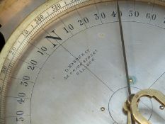 WITHDRAWN A G Mason & Co Victorian brass mining surveyor's dial or compass, max diameter 24cm,