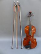 An early 20thC violin with two piece 36cm flame back,