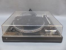 Dual 505-2 belt drive two speed record player in black finish with smoked perspex lid