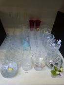 A collection of cut glass to include wine glasses, tumblers etc, approximately 60 pieces.