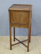 A late 19thC/20thC pot cupboard with shallow drawer cupboard and galleried top (H81 x L38 x D38cm)