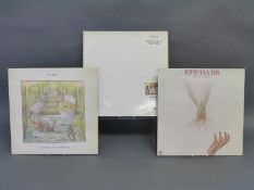 A large box of rock/pop albums including Yes, Genesis, Kate Bush,