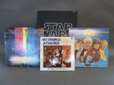 A case of mostly soundtrack albums including Star Trek,