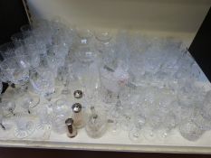 A suite of Thomas Webb cut glass including wine, liqueur and whisky glasses,