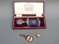 RAOB cased silver medal on mount and ribbon, hallmarked and inscribed 1929, presented to Bro.