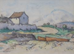 Ernest Archibald Taylor (Scottish 1874-1951) charcoal and watercolour 'The Bend in the Road',