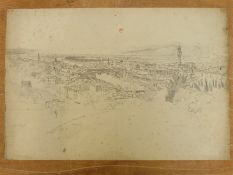 J B Pyne pencil sketch 'Florence from San Miniato, May 1854', 33 x 53cm,