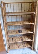 A bamboo folding shelf unit (H152 x W80 x D30cm)