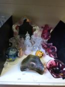 Murano glass mirror , bottle,