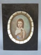 A 19thC portrait miniature signed H Vernet (Horace Vernet,