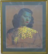 Tretchicoff framed print 'Chinese Girl' (The Green Lady) 60 x 50cm