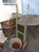 Sack truck and two buckets