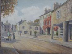 J H Meadowcroft watercolour of a street scene