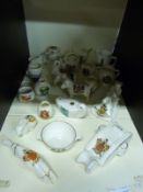A collection of crested china to include WWI tank by Willow, machine gun turret by Arcadian,