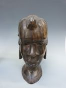 An African tribal carved head