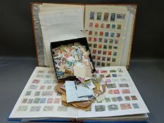 Two stockbooks and a box of loose stamps,