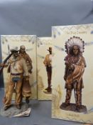 Four Leonardo Collection bronzed resin The Big Country figures of American Wild West interest to