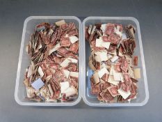 A large quantity of GB 1d red plate numbers.