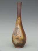 A signed Japanese Bizen ware bottle vase,
