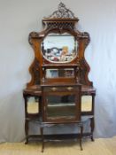 An ornate Victorian mirror back sideboard with bevelled glass mirror,