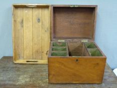 A 19thC mahogany twin handled cellarette or similar box with six division interior