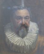 R Hartley oil on board 'One of Drake's Sea Dogs' collared gentleman, signed lower left,