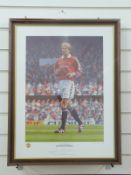 A signed David Beckham Manchester United print 5/500,